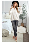 White Women'S Pullover Sweaters Long Sleeve Crewneck Knitted Soild Top